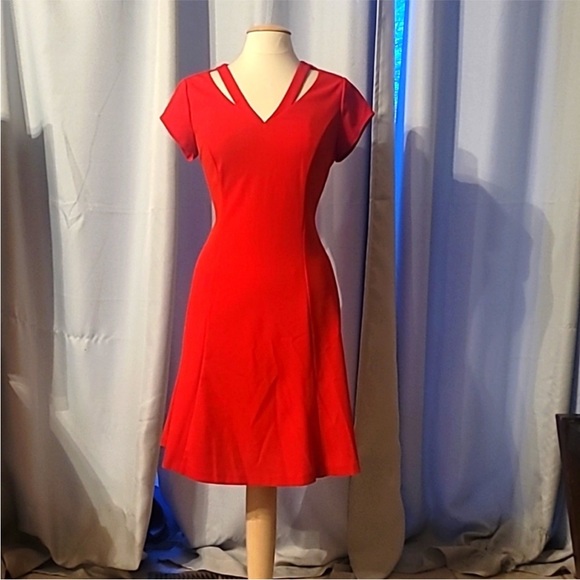 NWT Dress Barn Roz & Ali Red Dress - Picture 1 of 4